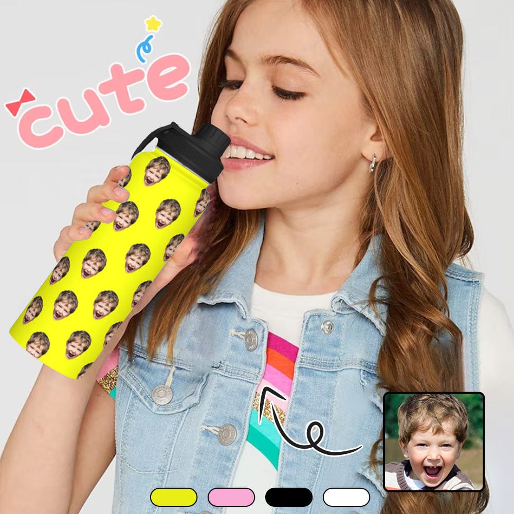 Custom 18OZ Custom Face Multicolor Box Sports Insulated Kettle Stainless Steel Water Bottle Personalized Photo Tumbler Sports Gifts - YesCustom