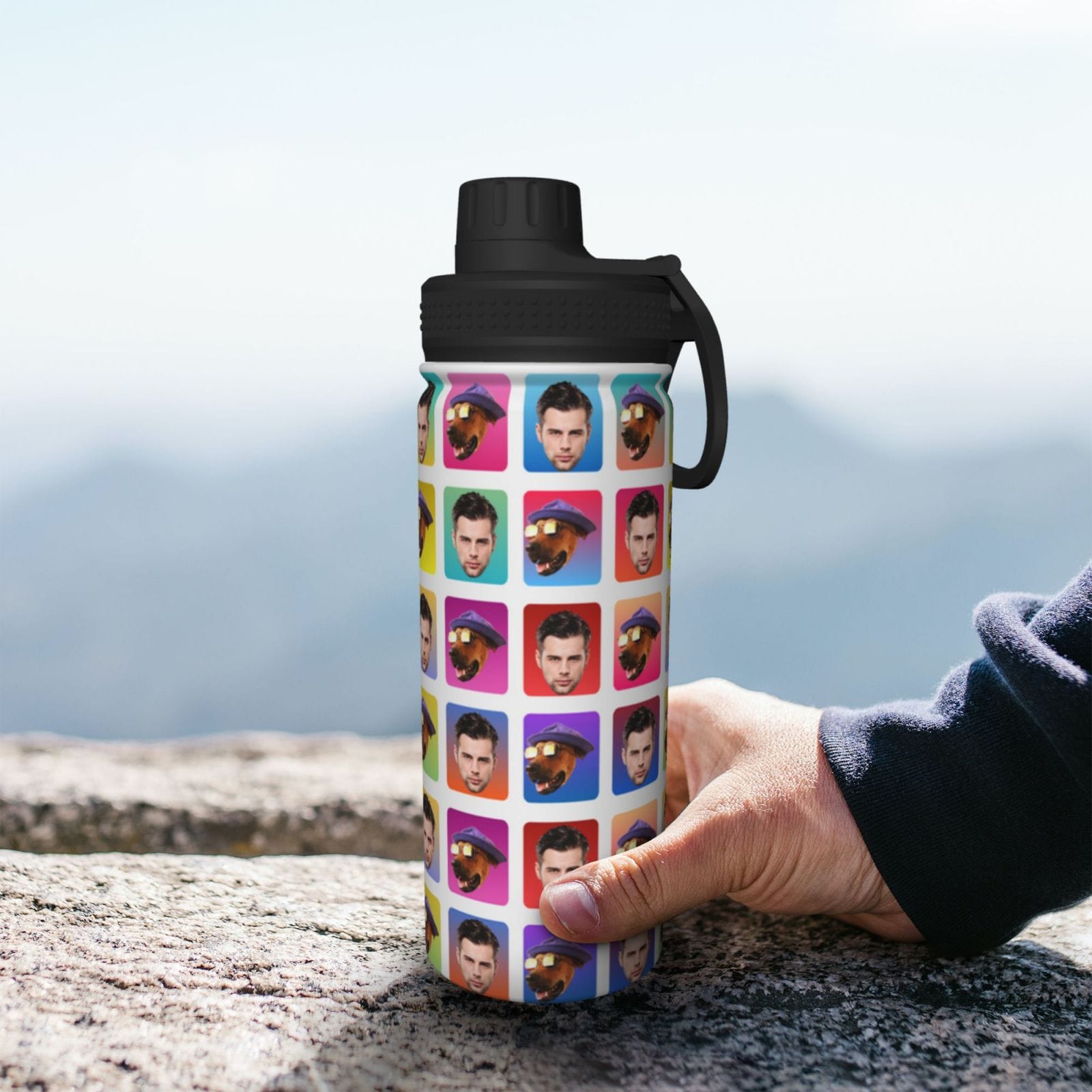 Custom 18OZ Custom Face Pet Box Sports Insulated Kettle Stainless Steel Water Bottle Personalized Photo Tumbler Sports Gifts - YesCustom
