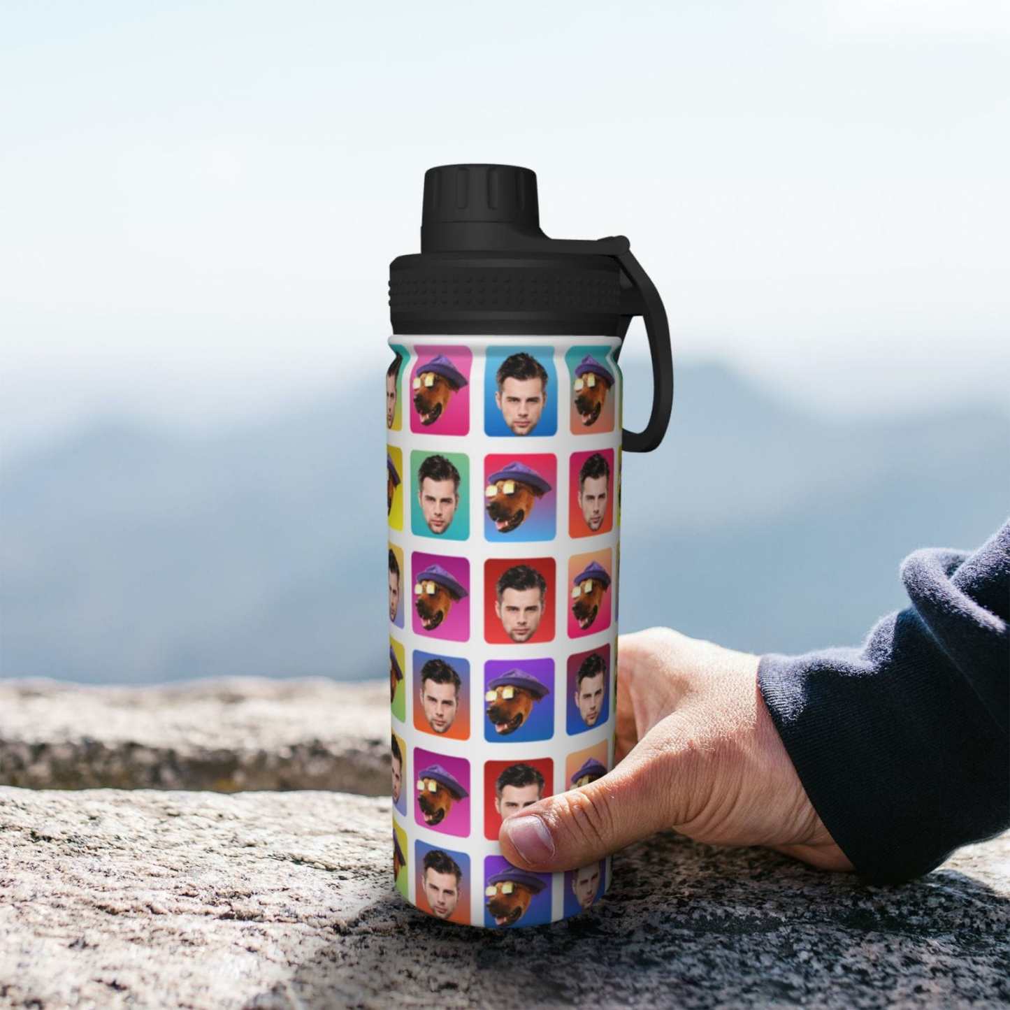 Custom 18OZ Custom Face Pet Box Sports Insulated Kettle Stainless Steel Water Bottle Personalized Photo Tumbler Sports Gifts - YesCustom