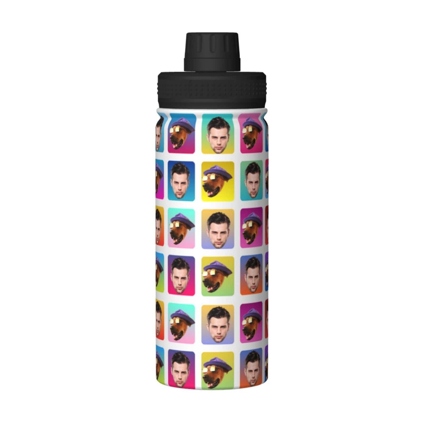 Custom 18OZ Custom Face Pet Box Sports Insulated Kettle Stainless Steel Water Bottle Personalized Photo Tumbler Sports Gifts - YesCustom