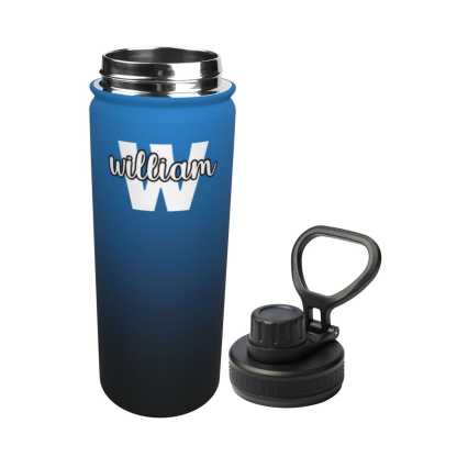 Custom 18OZ Custom Initials&Name Gradient Sports Insulated Kettle Stainless Steel Water Bottle Personalized Photo Tumbler Sports Gifts - YesCustom