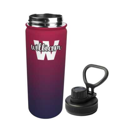 Custom 18OZ Custom Initials&Name Gradient Sports Insulated Kettle Stainless Steel Water Bottle Personalized Photo Tumbler Sports Gifts - YesCustom
