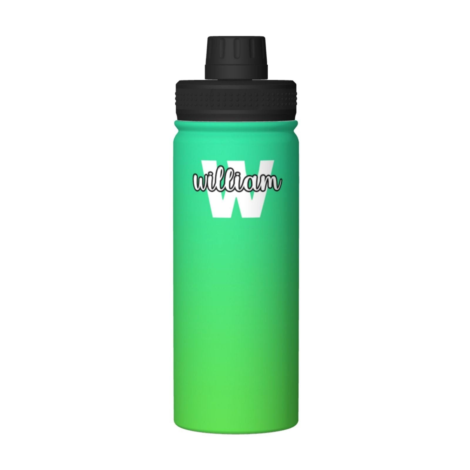 Custom 18OZ Custom Initials&Name Gradient Sports Insulated Kettle Stainless Steel Water Bottle Personalized Photo Tumbler Sports Gifts - YesCustom