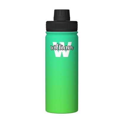Custom 18OZ Custom Initials&Name Gradient Sports Insulated Kettle Stainless Steel Water Bottle Personalized Photo Tumbler Sports Gifts - YesCustom