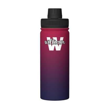 Custom 18OZ Custom Initials&Name Gradient Sports Insulated Kettle Stainless Steel Water Bottle Personalized Photo Tumbler Sports Gifts - YesCustom