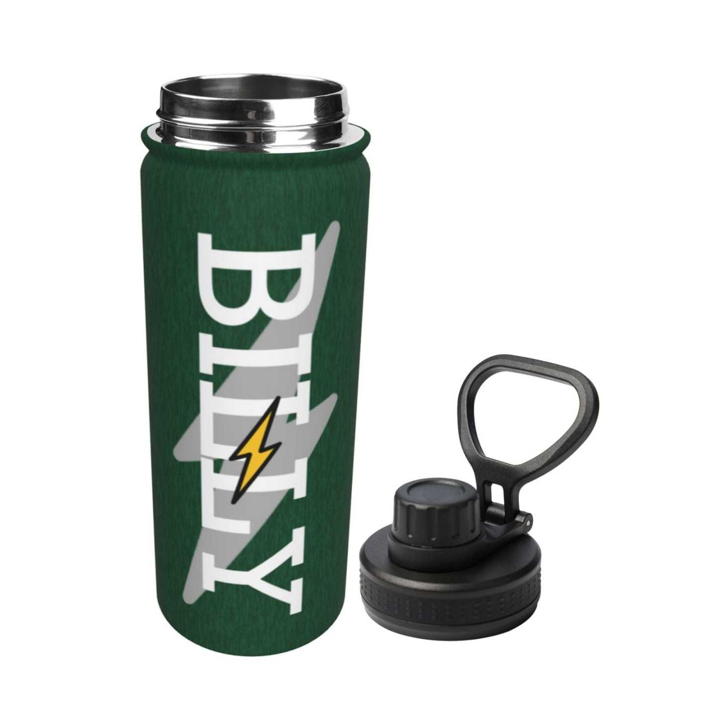Custom 18OZ Custom Name lightning Green Sports Insulated Kettle Stainless Steel Water Bottle Personalized Photo Tumbler Sports Gifts - YesCustom