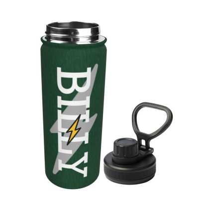 Custom 18OZ Custom Name lightning Green Sports Insulated Kettle Stainless Steel Water Bottle Personalized Photo Tumbler Sports Gifts - YesCustom