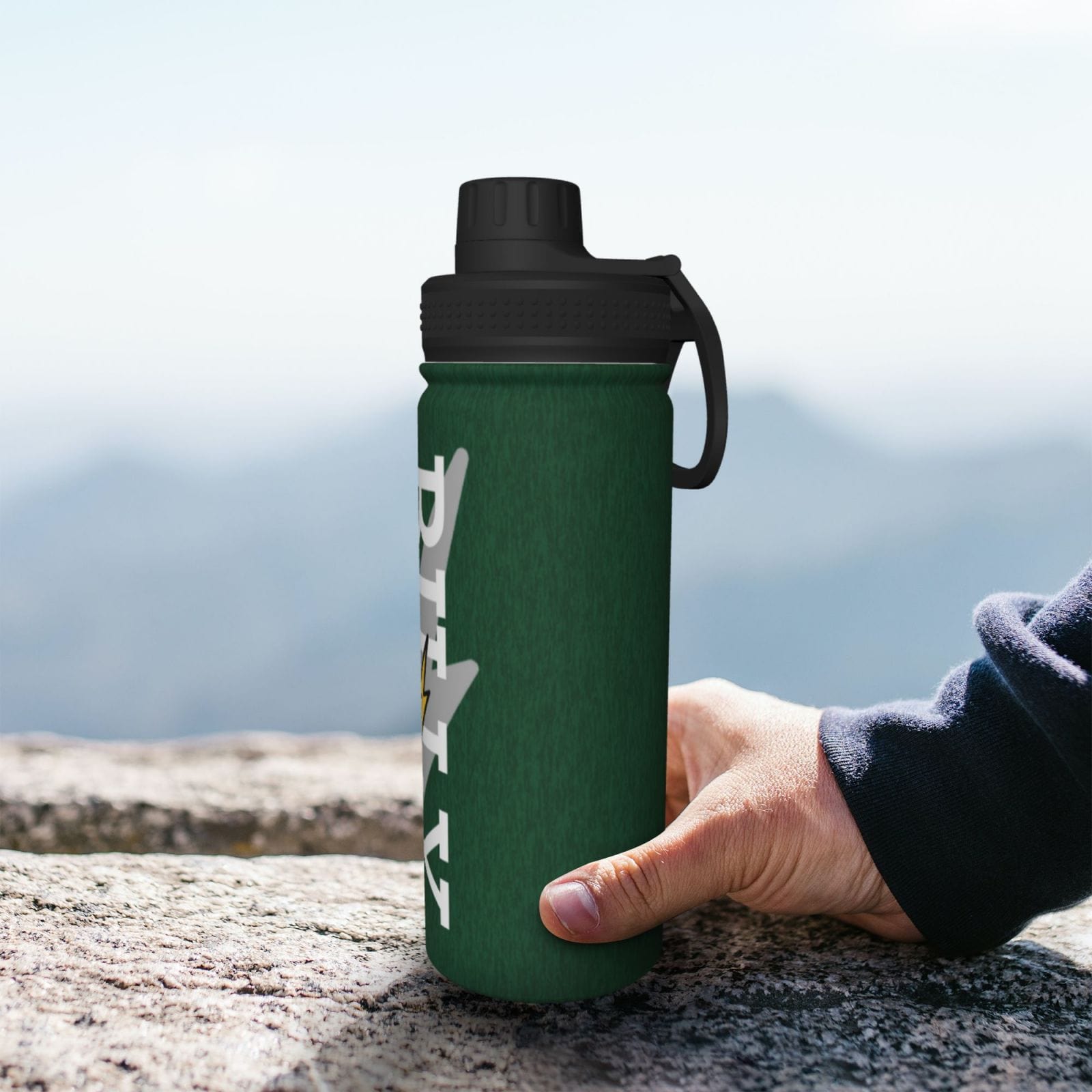 Custom 18OZ Custom Name lightning Green Sports Insulated Kettle Stainless Steel Water Bottle Personalized Photo Tumbler Sports Gifts - YesCustom