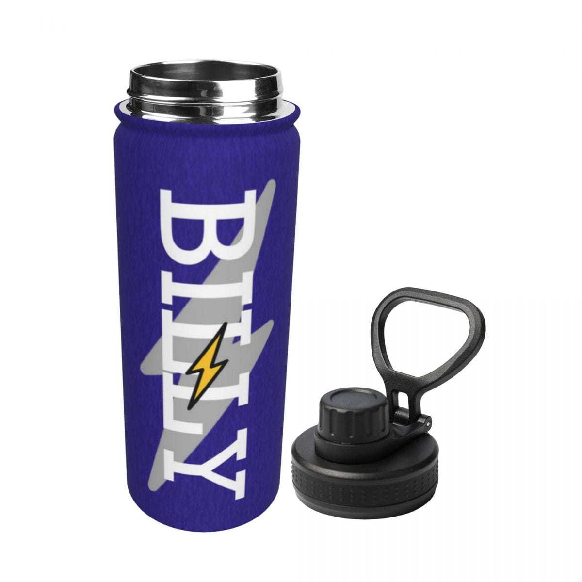 Custom 18OZ Custom Name lightning Green Sports Insulated Kettle Stainless Steel Water Bottle Personalized Photo Tumbler Sports Gifts - YesCustom