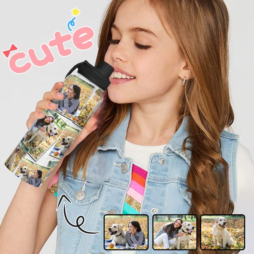 Custom 18OZ Custom Photo Sports Insulated Kettle Stainless Steel Water Bottle Personalized Photo Tumbler Sports Gifts - YesCustom