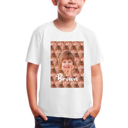 Custom #2-12Y Custom Name&Face Seamless Tee For Toddler Kids Kid's All Over Print T-shirt - YesCustom