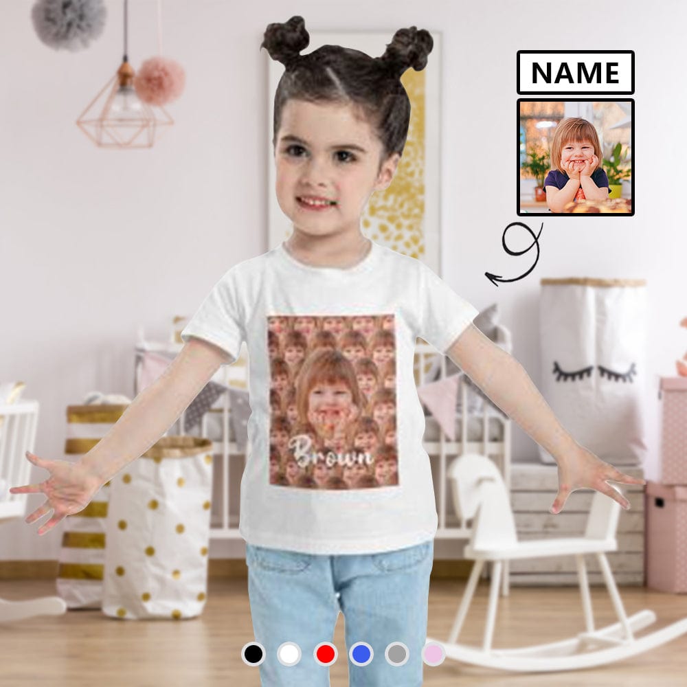 Custom #2-12Y Custom Name&Face Seamless Tee For Toddler Kids Kid's All Over Print T-shirt - YesCustom