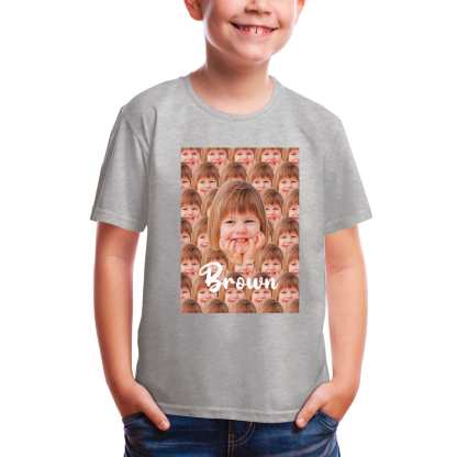 Custom #2-12Y Custom Name&Face Seamless Tee For Toddler Kids Kid's All Over Print T-shirt - YesCustom