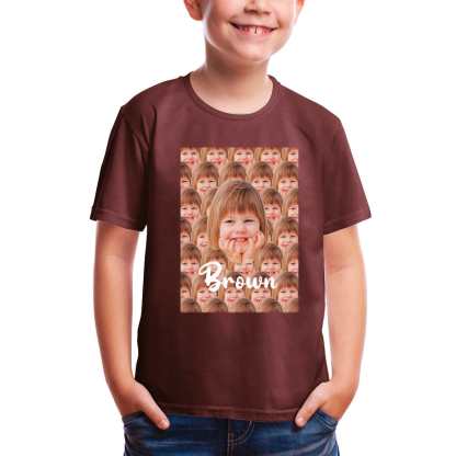 Custom #2-12Y Custom Name&Face Seamless Tee For Toddler Kids Kid's All Over Print T-shirt - YesCustom
