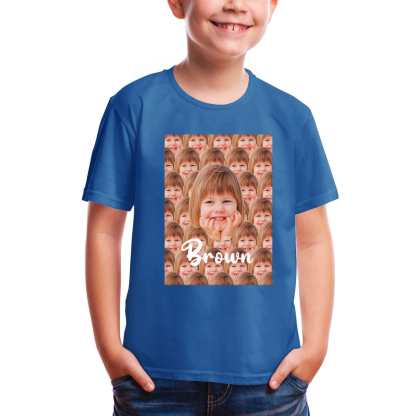 Custom #2-12Y Custom Name&Face Seamless Tee For Toddler Kids Kid's All Over Print T-shirt - YesCustom