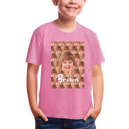 Custom #2-12Y Custom Name&Face Seamless Tee For Toddler Kids Kid's All Over Print T-shirt - YesCustom