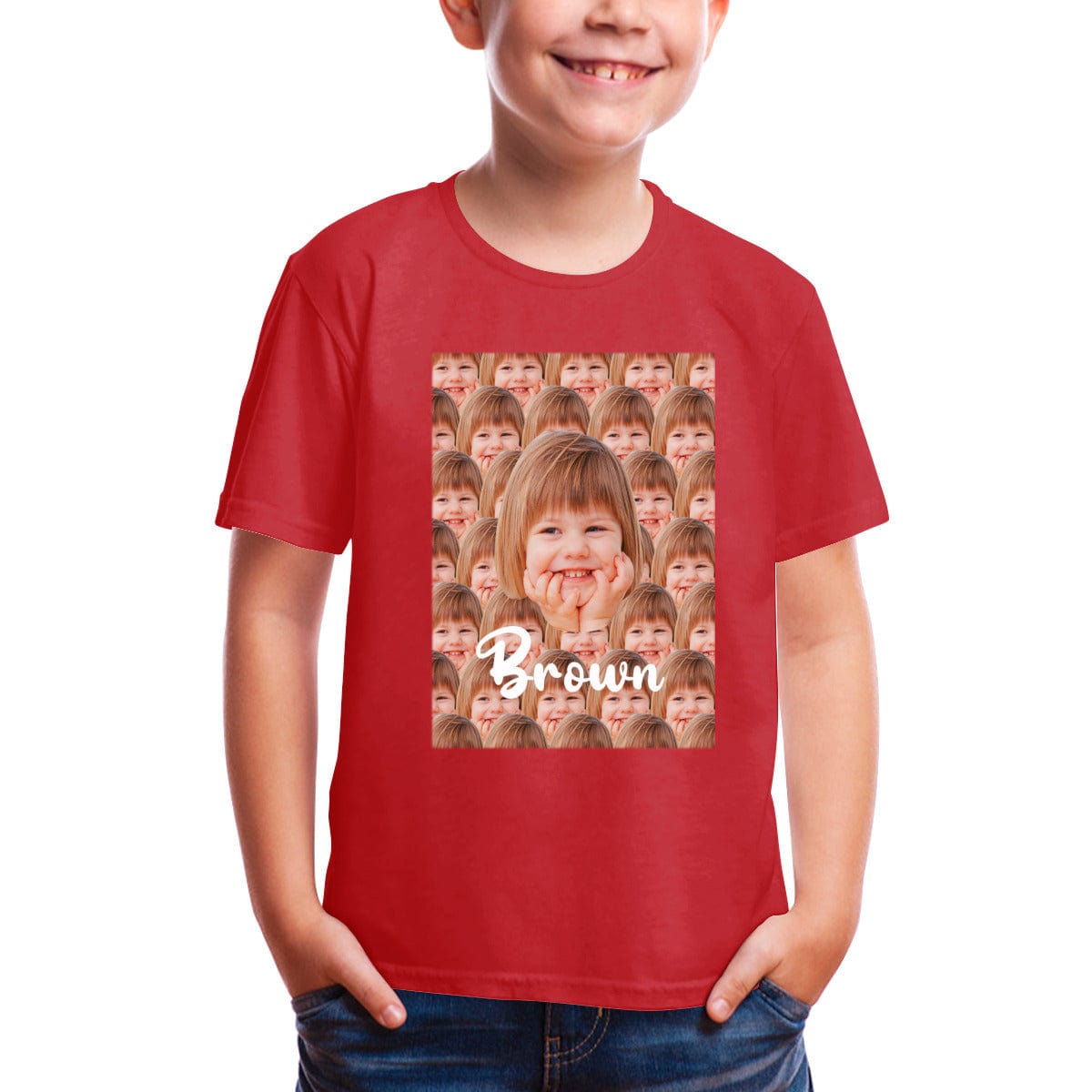 Custom #2-12Y Custom Name&Face Seamless Tee For Toddler Kids Kid's All Over Print T-shirt - YesCustom