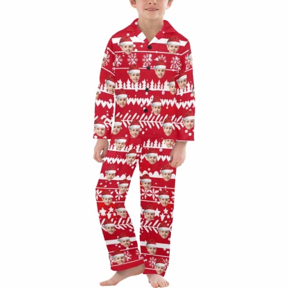 Custom #2-15Y Kid's Pajamas Custom Sleepwear with Face Personalized Christmas Pajama Set For Boys&Girls 2-15Y - YesCustom