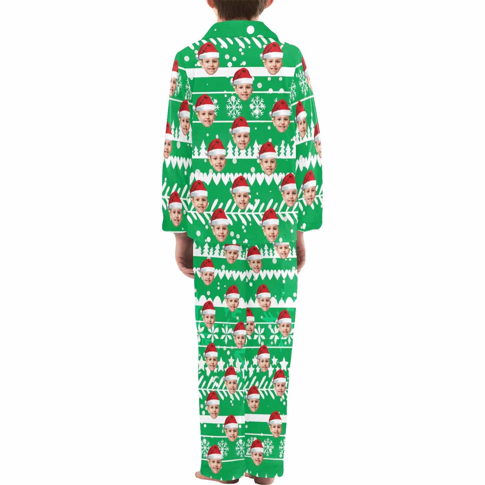 Custom #2-15Y Kid's Pajamas Custom Sleepwear with Face Personalized Christmas Pajama Set For Boys&Girls 2-15Y - YesCustom