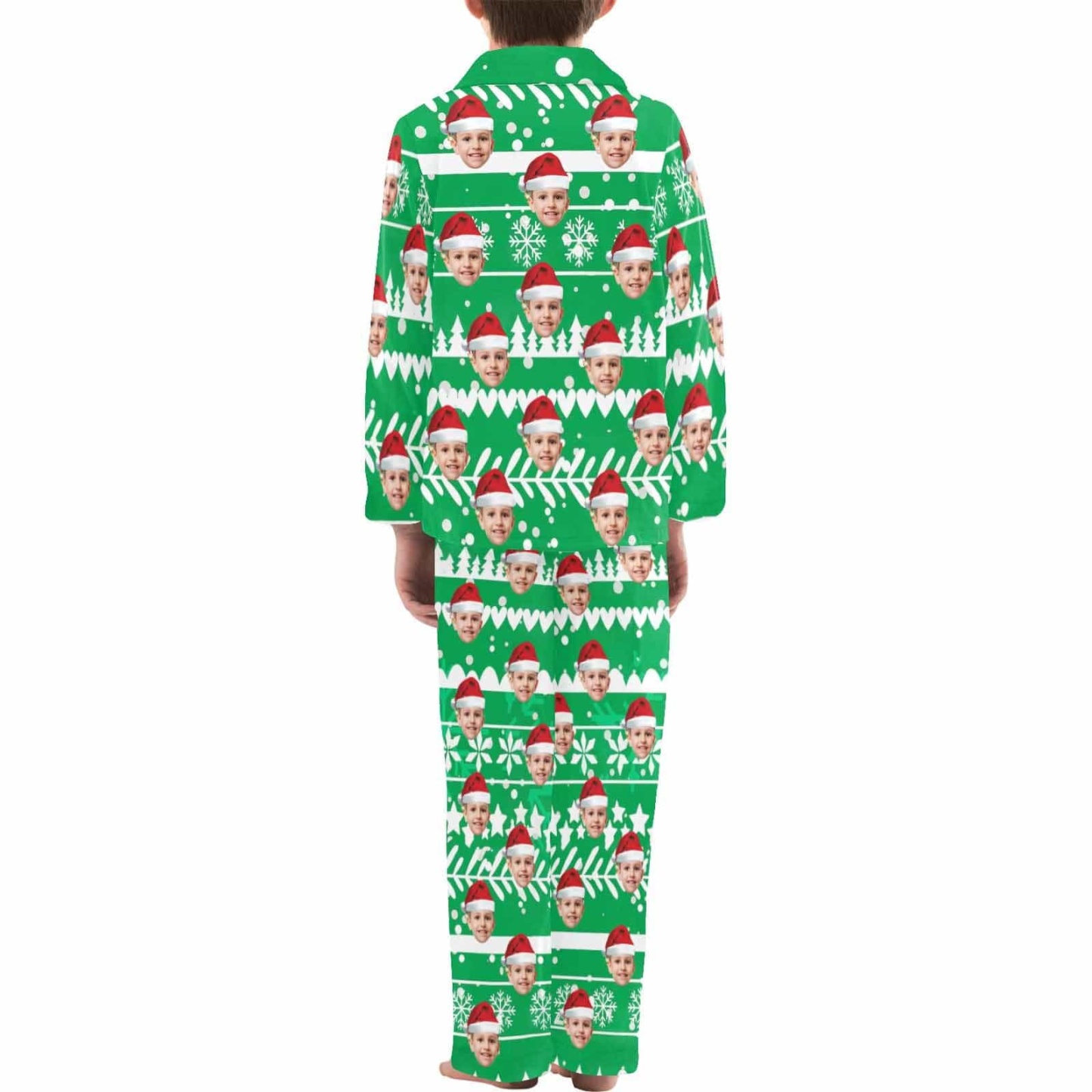 Custom #2-15Y Kid's Pajamas Custom Sleepwear with Face Personalized Christmas Pajama Set For Boys&Girls 2-15Y - YesCustom