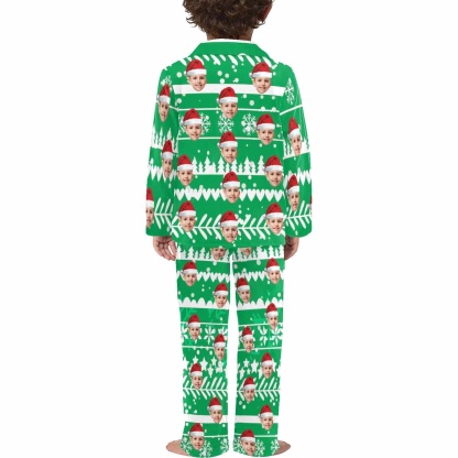 Custom #2-15Y Kid's Pajamas Custom Sleepwear with Face Personalized Christmas Pajama Set For Boys&Girls 2-15Y - YesCustom