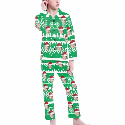 Custom #2-15Y Kid's Pajamas Custom Sleepwear with Face Personalized Christmas Pajama Set For Boys&Girls 2-15Y - YesCustom