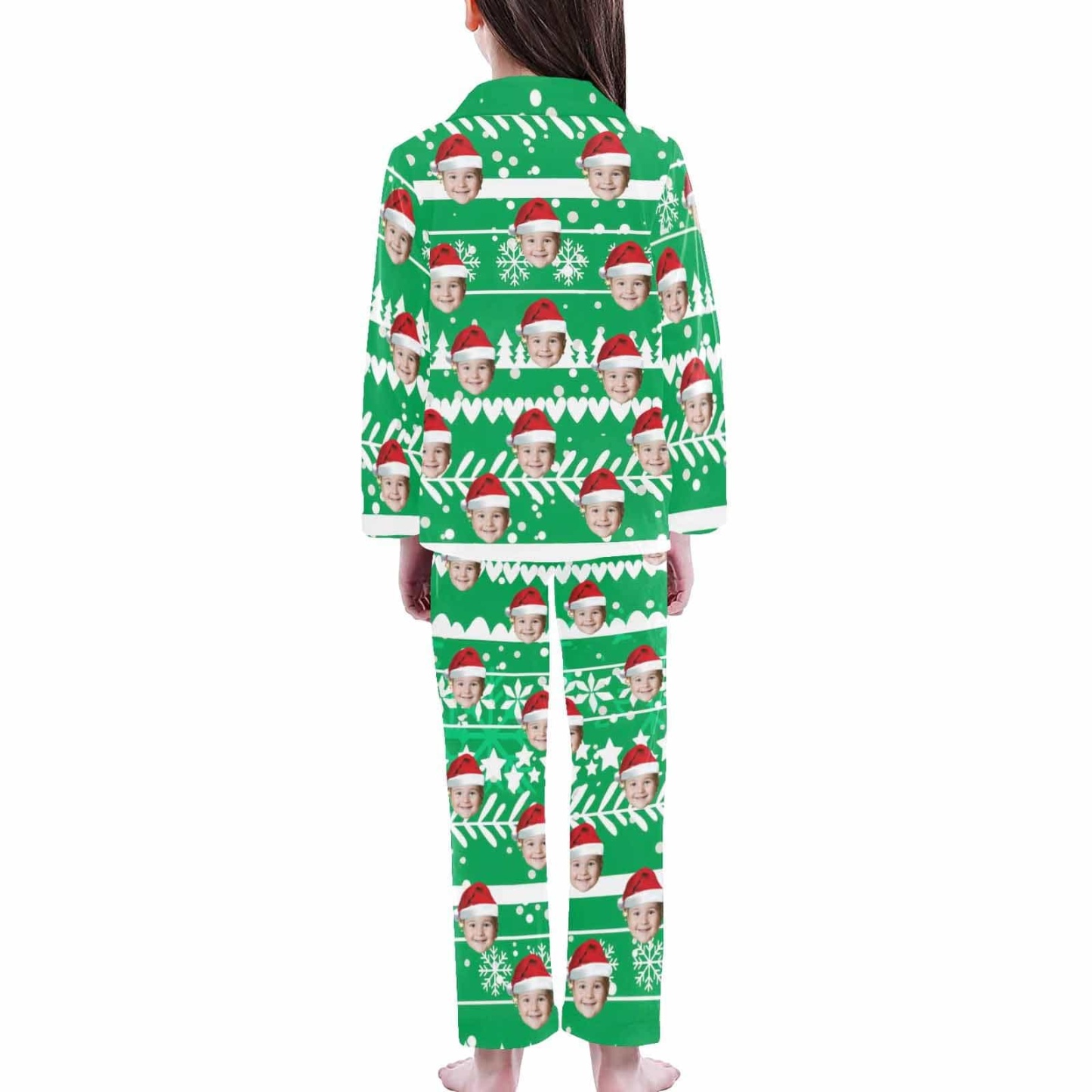 Custom #2-15Y Kid's Pajamas Custom Sleepwear with Face Personalized Christmas Pajama Set For Boys&Girls 2-15Y - YesCustom