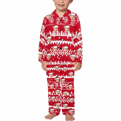 Custom #2-15Y Kid's Pajamas Custom Sleepwear with Face Personalized Christmas Pajama Set For Boys&Girls 2-15Y - YesCustom