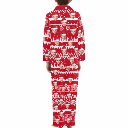 Custom #2-15Y Kid's Pajamas Custom Sleepwear with Face Personalized Christmas Pajama Set For Boys&Girls 2-15Y - YesCustom