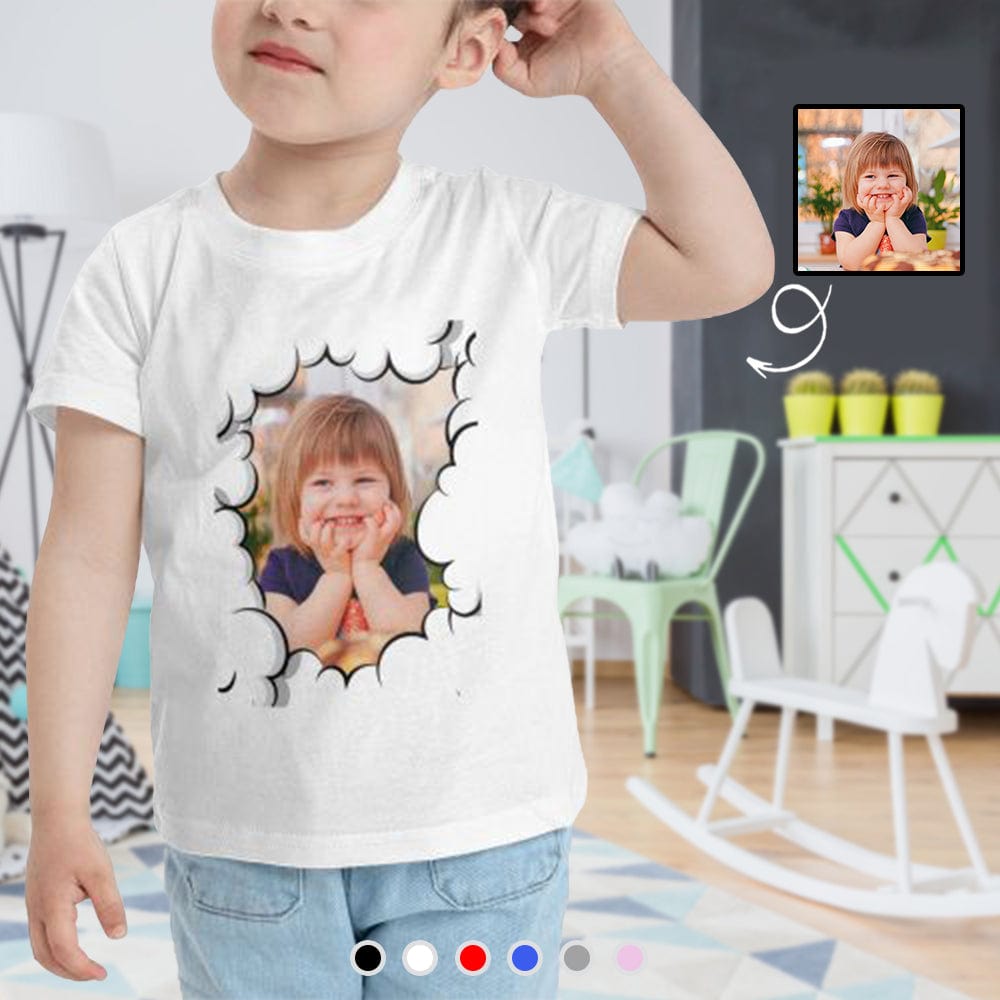 Custom #2-8Y Custom Face Cloud Tee For Toddler Kids Kid's All Over Print T-shirt - YesCustom