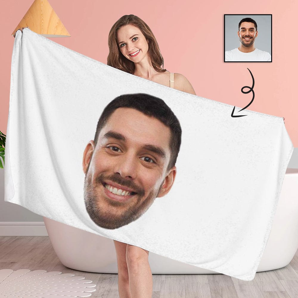 Custom Big Face Photo Bath Towel 30"x56" Beach Towel Kids Towel Pool Towel Camp Towel - YesCustom