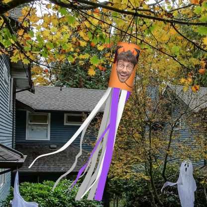 Custom 2 Pack Custom Face Halloween Windsock Halloween Hanging Decoration Holiday Windsock - YesCustom