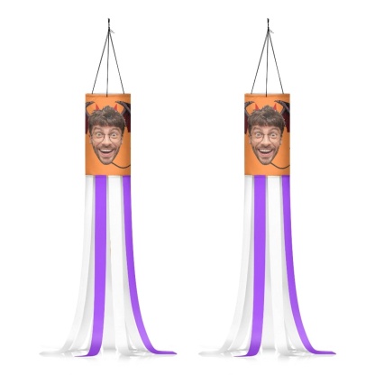 Custom 2 Pack Custom Face Halloween Windsock Halloween Hanging Decoration Holiday Windsock - YesCustom