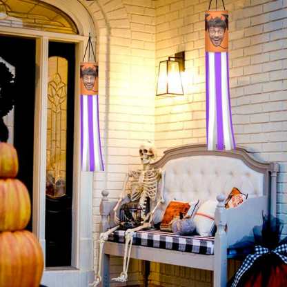 Custom 2 Pack Custom Face Halloween Windsock Halloween Hanging Decoration Holiday Windsock - YesCustom
