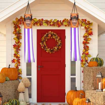 Custom 2 Pack Custom Face Halloween Windsock Halloween Hanging Decoration Holiday Windsock - YesCustom