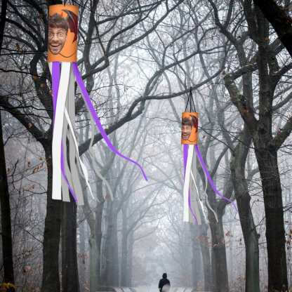 Custom 2 Pack Custom Face Halloween Windsock Halloween Hanging Decoration Holiday Windsock - YesCustom