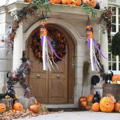 Custom 2 Pack Custom Face Halloween Windsock Halloween Hanging Decoration Holiday Windsock - YesCustom