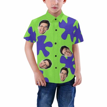 Custom Your Face Personalized Hawaiian Shirts For The Best Father-Son Combination Family Travel On The Beach