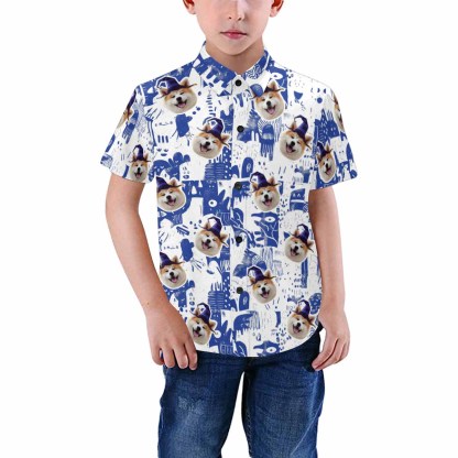 Custom Your Face Personalized Hawaiian Shirts For The Best Father-Son Combination Family Travel On The Beach