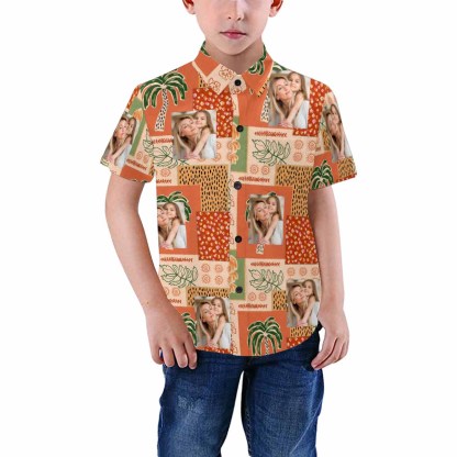 Custom Your Face Personalized Hawaiian Shirts For The Best Father-Son Combination Family Travel On The Beach