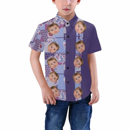 Custom Your Face Personalized Hawaiian Shirts For The Best Father-Son Combination Family Travel On The Beach