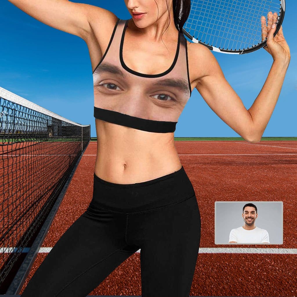 custom face sports bra