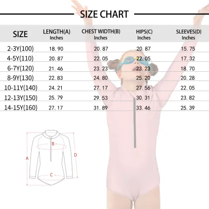 Custom Face Strawberry Girls' Long Sleeve One-Piece Swimsuit