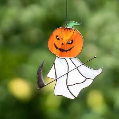 Custom 4 Pack-Halloween Stained Glass Window Hangings Halloween Decor - YesCustom