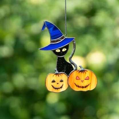 Custom 4 Pack-Halloween Stained Glass Window Hangings Halloween Decor - YesCustom