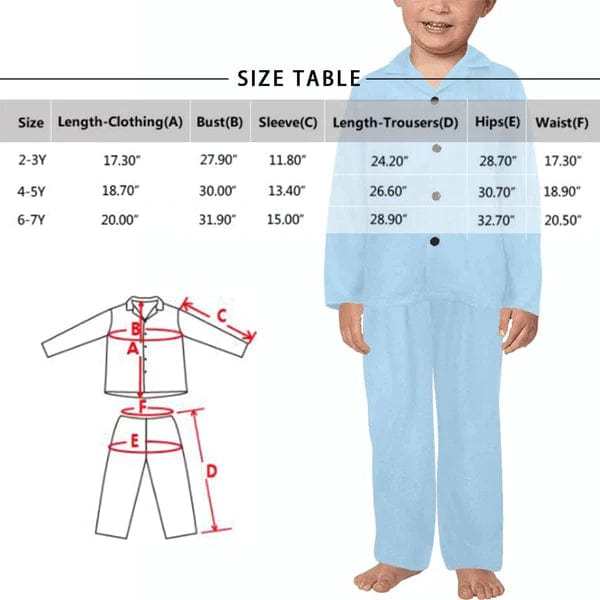 Custom #2-15Y Kid's Pajamas Custom Sleepwear with Face Personalized Christmas Pajama Set For Boys&Girls 2-15Y - YesCustom