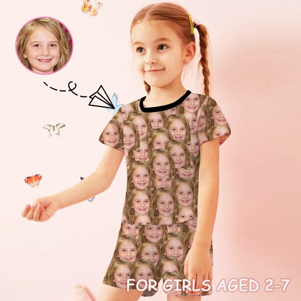 Little Kids Pajamas Custom Face Seamless Personalized Sleepwear Set