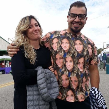 Custom 50% Off-Custom Seamless T Shirt with Face Photo Shirt Men's All Over Print T-shirt for Anniversary Gift - YesCustom