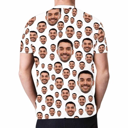 Custom 50% Off-Custom Seamless T Shirt with Face Photo Shirt Men's All Over Print T-shirt for Anniversary Gift - YesCustom