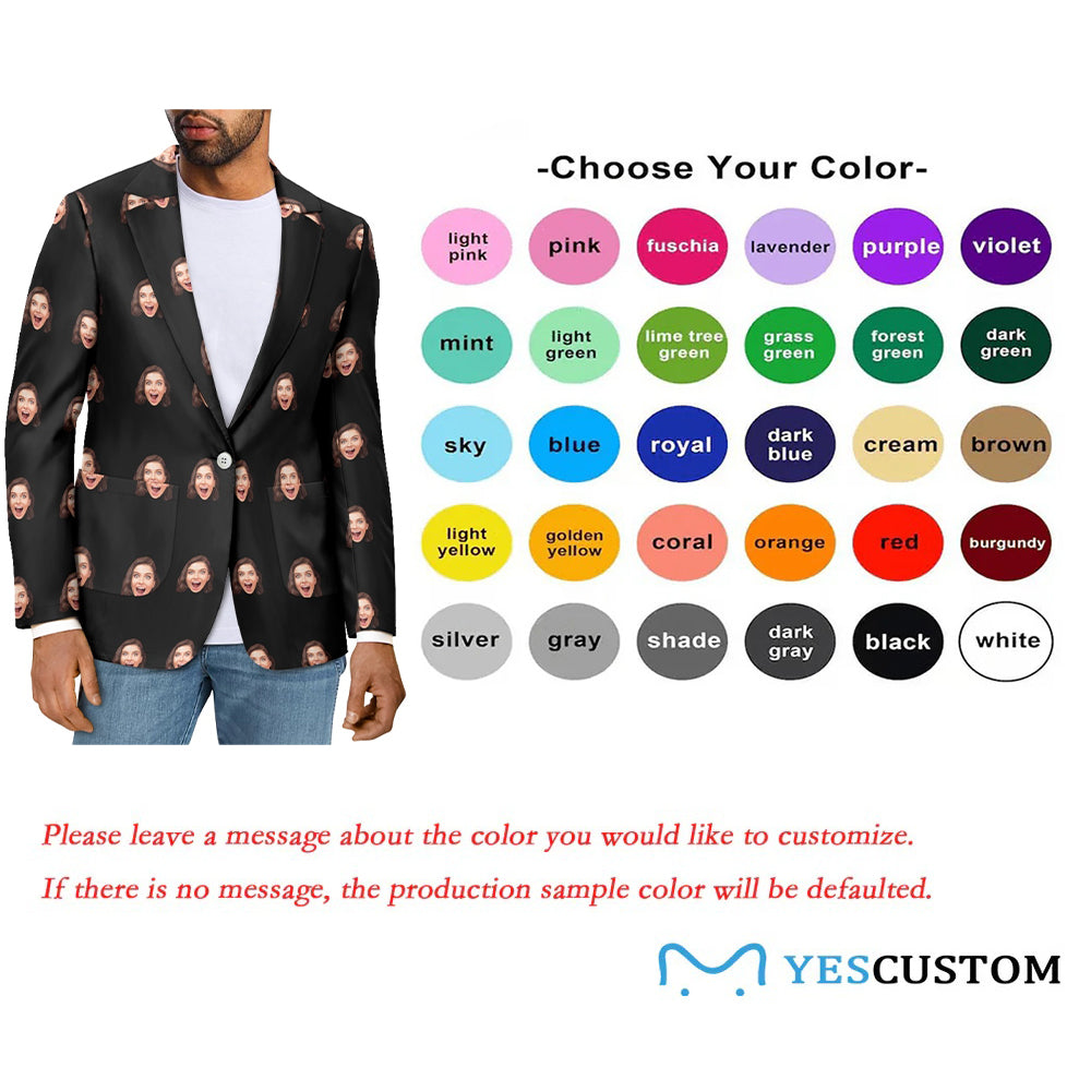 Personalized Blazers Coat Bachelor Party Suit Custom Suit with Logo Picture Text Background